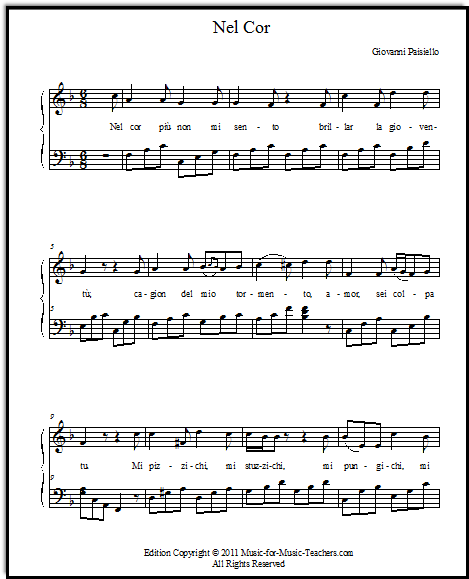 Nel cor, a popular classical piece for beginning singers