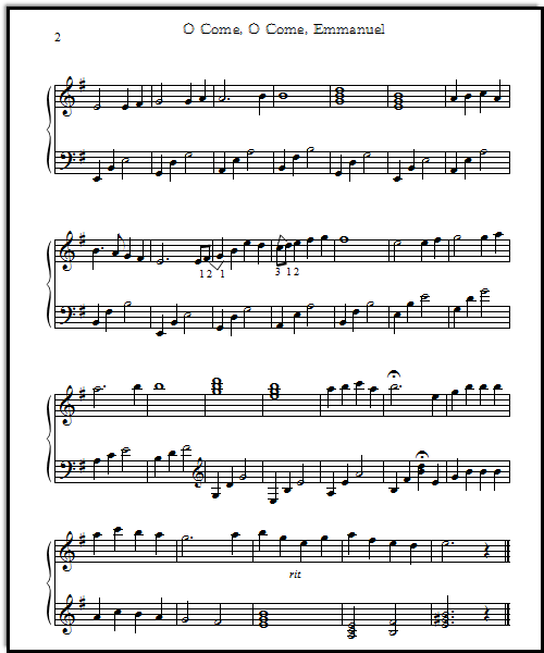 O Come O Come Emmanuel Chord Chart