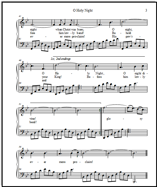 O Holy Night Chord Chart