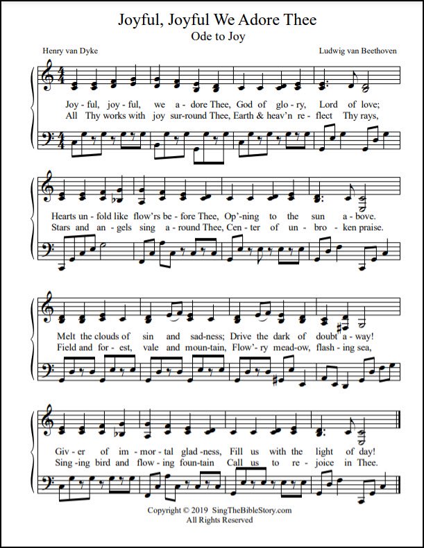 Ode to Joy church sheet music