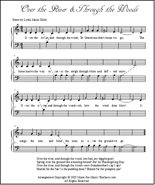 Over the River & Through the Woods piano sheet music