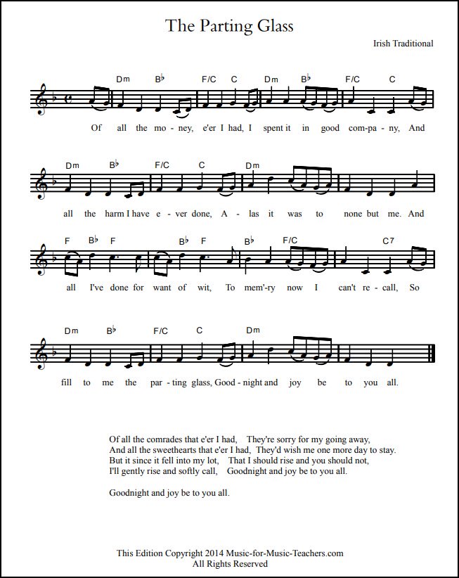 Parting Glass song