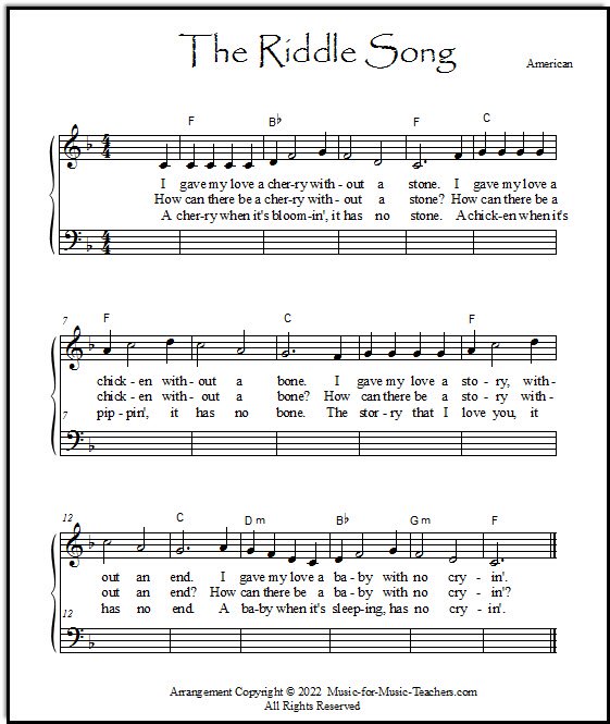 The Riddle Song sheet music