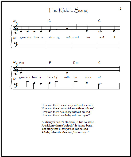 The Riddle Song sheet music