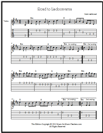 Free fiddle sheet music