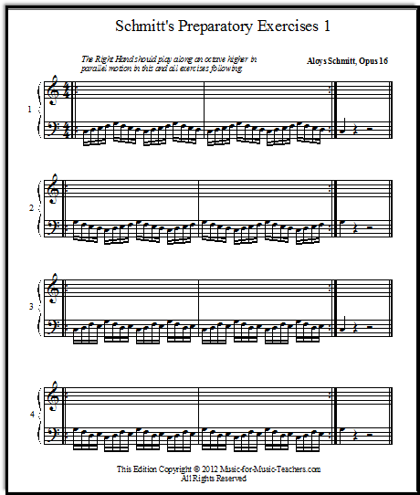 Piano exercise worksheet