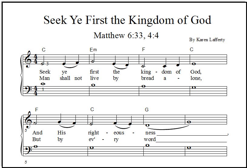 Seek Ye First lyrics and sheet music