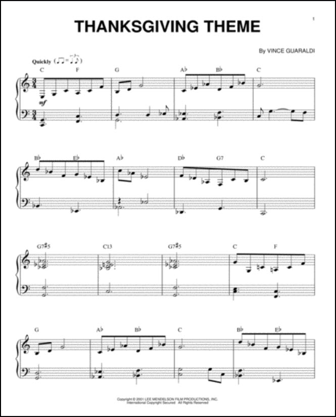 Sheetmusicplus Thanksgiving theme