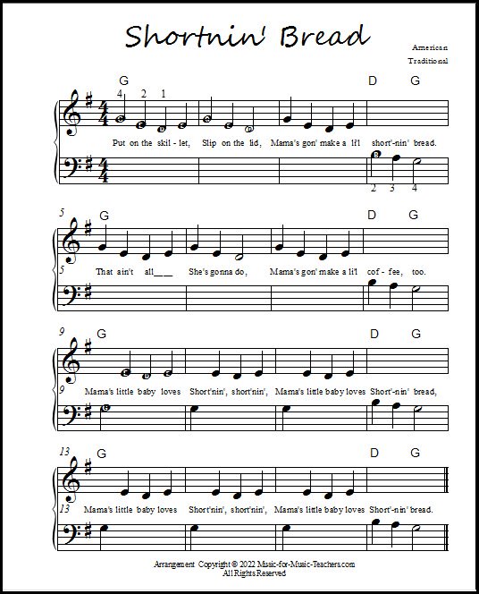 Shortnin' Bread sheet music