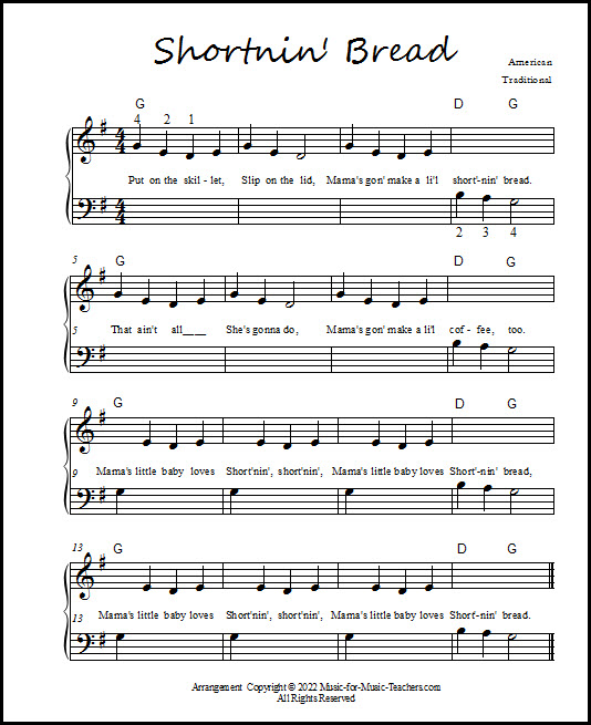 Easy piano sheet music