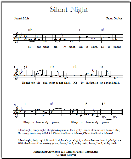 Silent Night sheet music