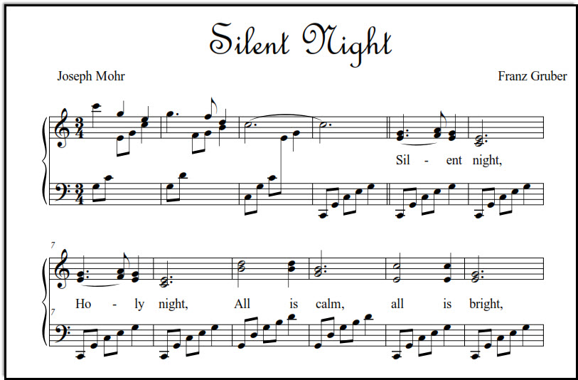 Silent Night Christmas song lyrics