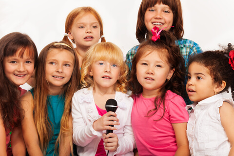 Little girls singing