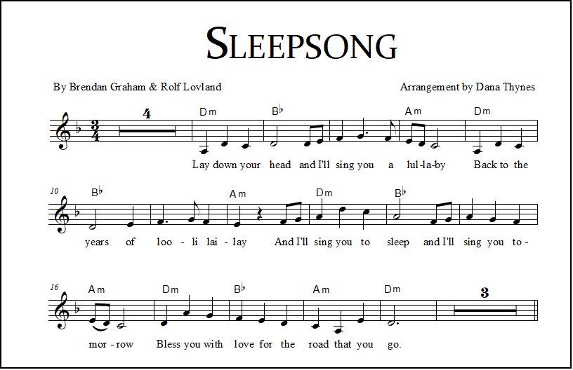 Sleepsong lead sheet in Dm