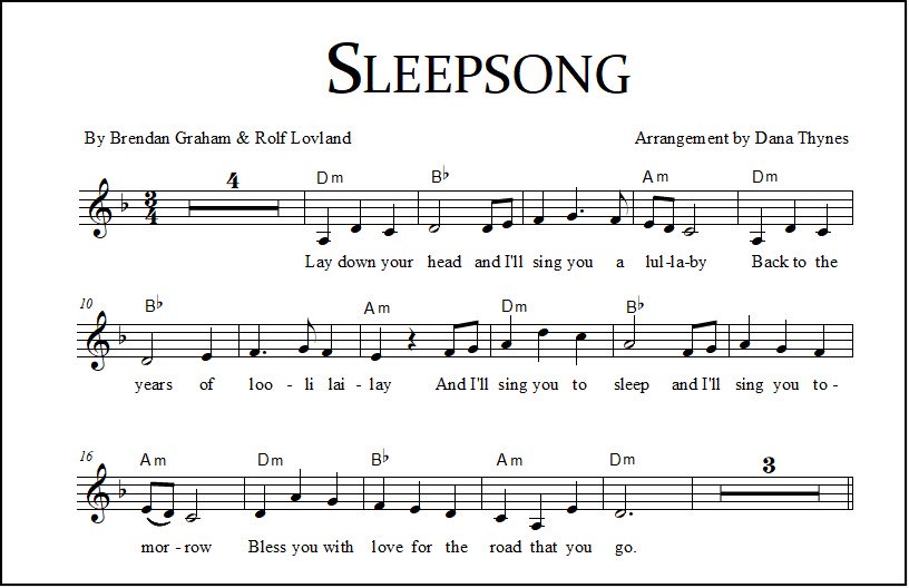 Sleepsong lead sheet