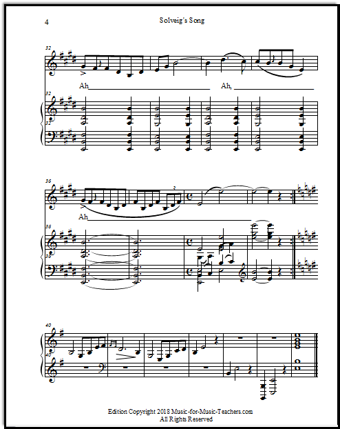 Grieg song for piano and voice