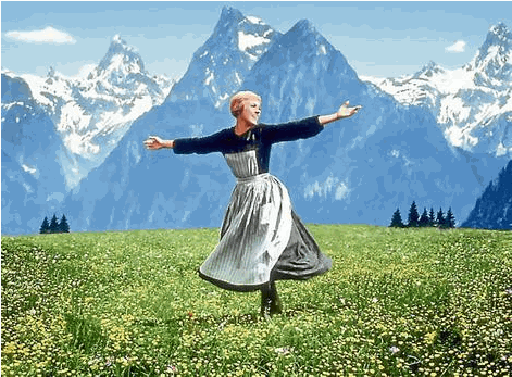 Maria in The Sound of Music, singing