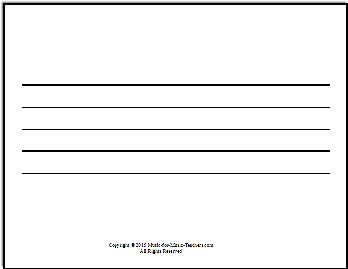 Giant horizontal single music staff for beginner students