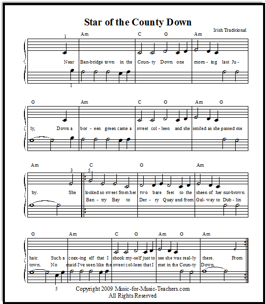 Star of the County Down sheet music