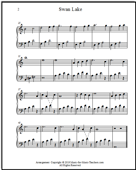 Page 2 of Swan Lake piano