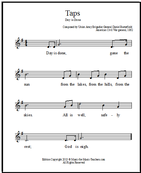 Taps trumpet music lead sheets