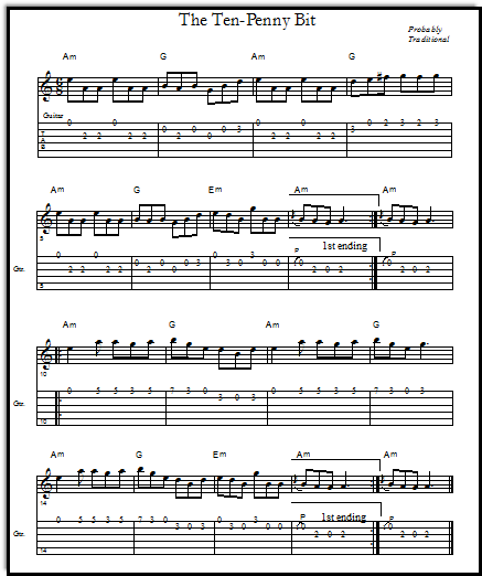 free fiddle music with guitar tablature