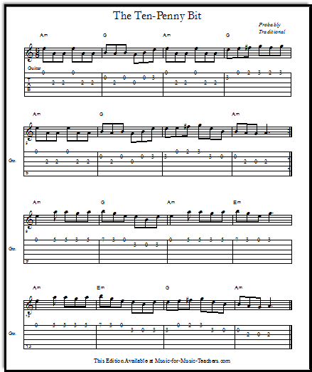 free fiddle sheet music with easy guitar tabs