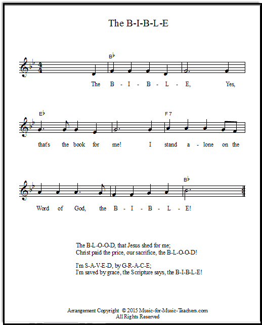 Leadsheets for THE B-I-B-L-E