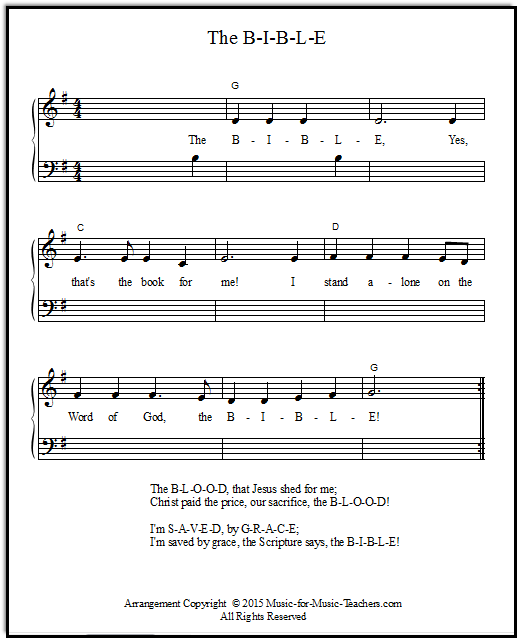 Easy arrangement of The B-I-B-L-E