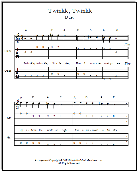 Music Makers Twinkle Twinkle Little Star Lyrics