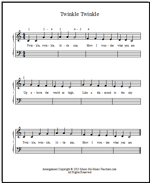 Twinkle Twinkle Little Star Recorder Finger Chart