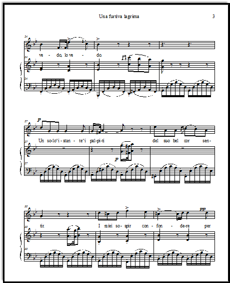 Una furtiva lagrima by Donizetti, short aria in 5 keys