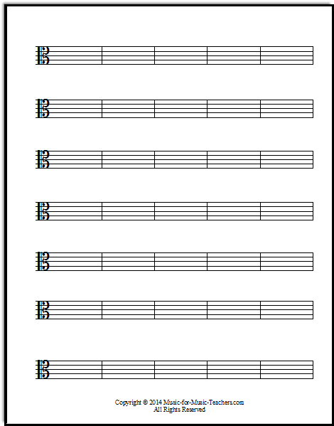 Viola clef staff paper