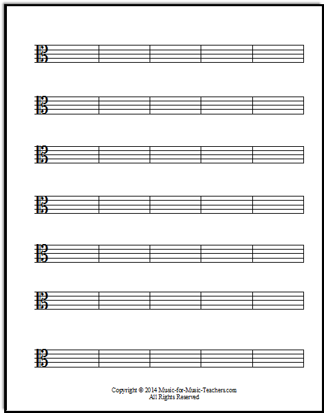 Tablature, Printable Blank Sheet Music, Music Staff Paper, Letter/a4 PDF,  Instant Download 