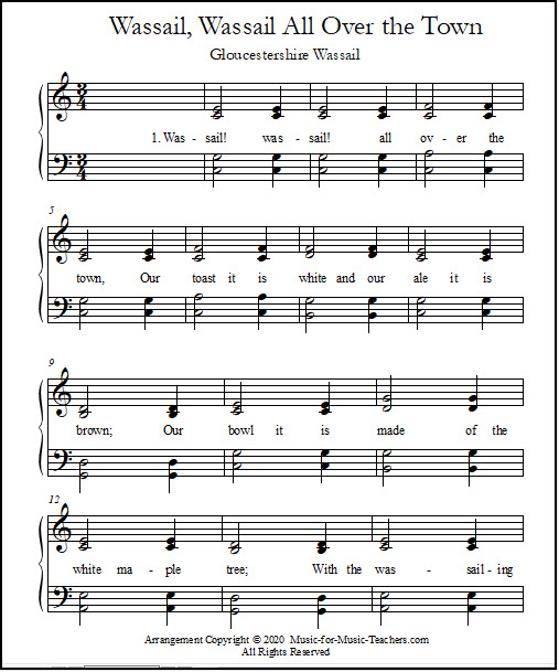 Piano secondo for Wassail song