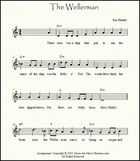 The Wellerman sheet music