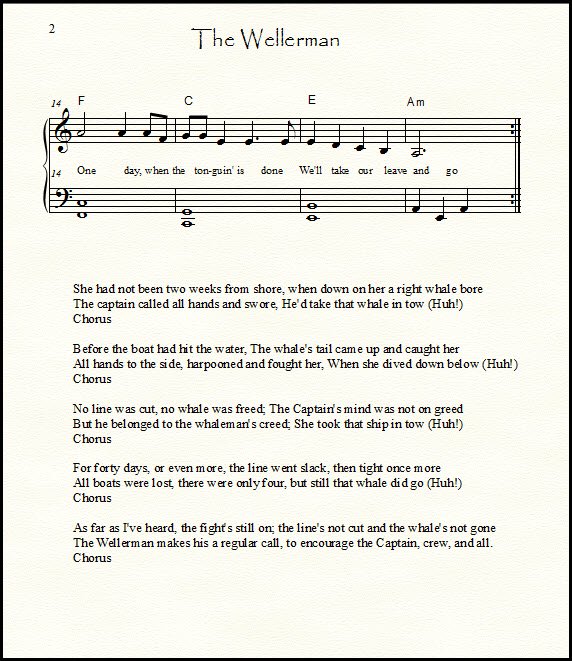 The Wellerman lyrics & piano music