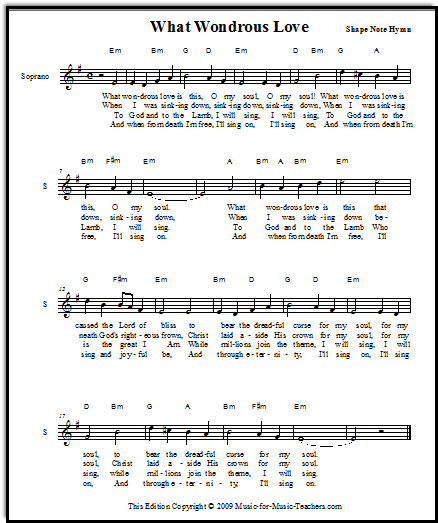 Hymn sheet music What Wondrous Love