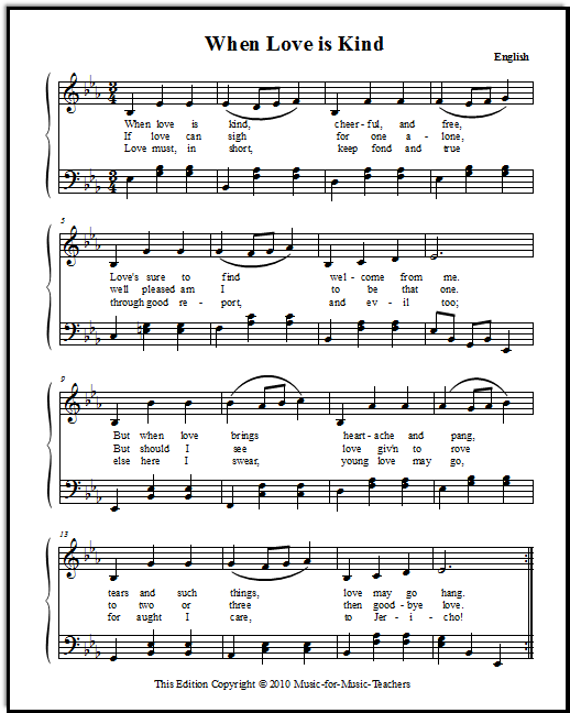 When Love is Kind sheet music