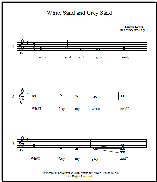 White Sand round sheet music