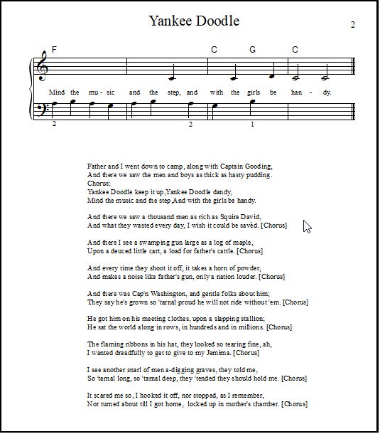 Easy Yankee Doodle lyrics